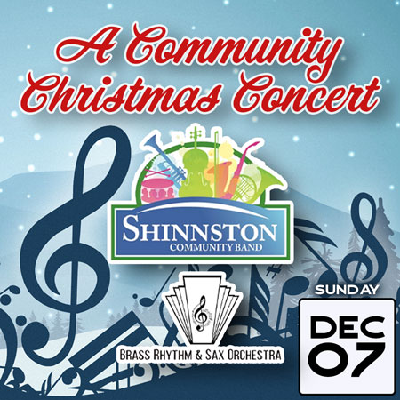 A Community Christmas Concert with the Brass Rhythm and Sax Orchestra and The Shinnston Community Band